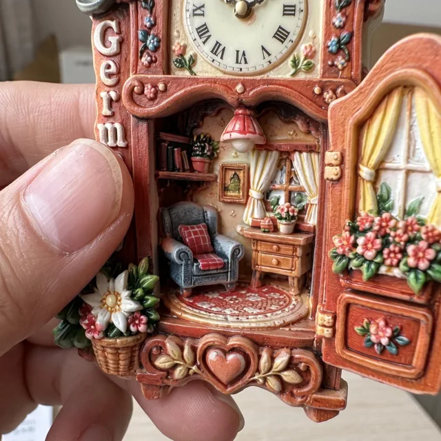 Refrigerator Magnet: 3D Resin Miniature Clock Cabinet Germany Souvenir — product photo 6