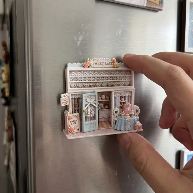 Miniature Dessert Shop Fridge Magnet, Resin Bakery Scene Decor — product photo 7