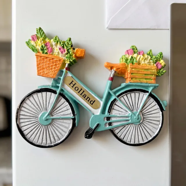 Bicycle Fridge Magnet: Floral Resin Bike Decor for Refrigerator and Home — product photo 8
