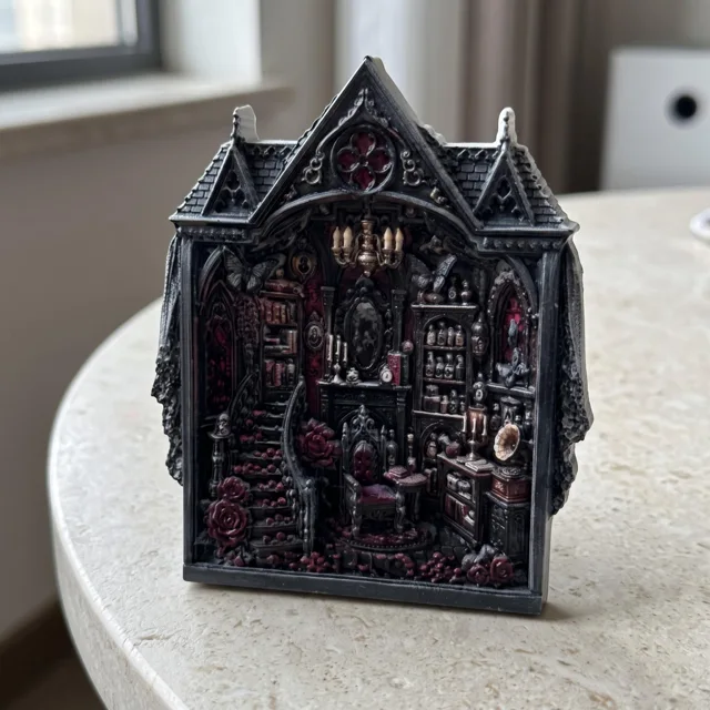 Gothic Castle Fridge Magnet, Resin Dark Fantasy Decor — product photo 4