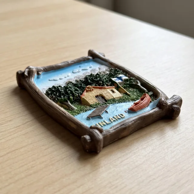 Finland Landscape Fridge Magnet, Hand Painted Travel Souvenir Home Decor — product photo 5