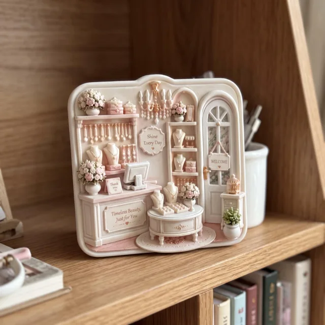 Miniature Room Magnet, Victorian Floral Decor With Arched Door — product photo 10