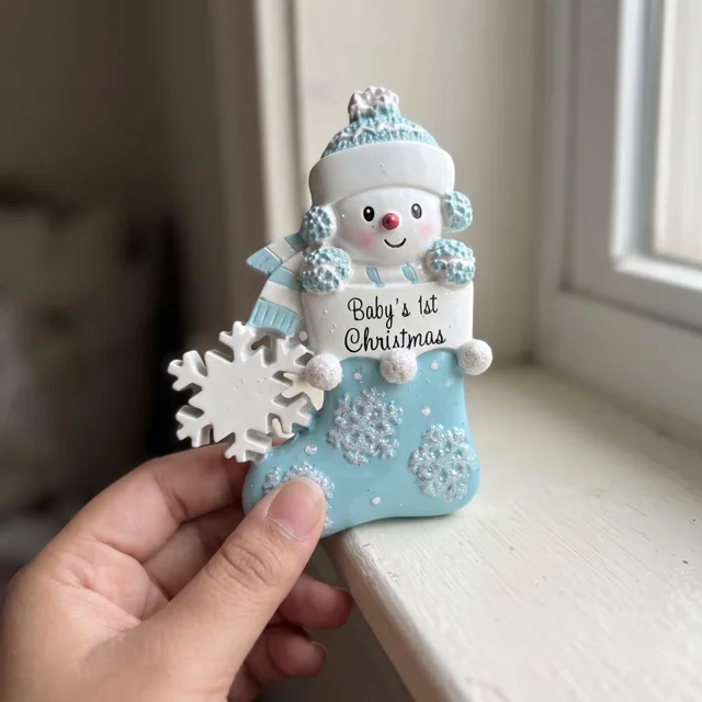 Christmas Snowman Magnet, Resin Relief Christmas Decor — product photo 7