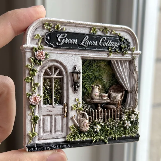 Refrigerator Magnet: 3D Vintage Cottage Door Scene — product photo 8