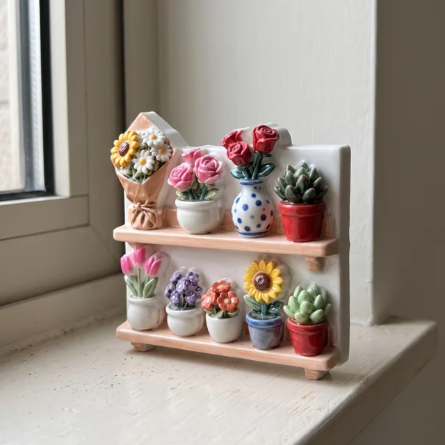 Flower Shelf Fridge Magnet, Colorful Potted Plants Display — product photo 4