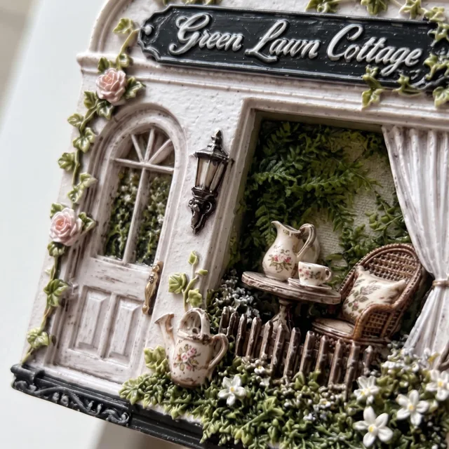 Refrigerator Magnet: 3D Vintage Cottage Door Scene — product photo 5