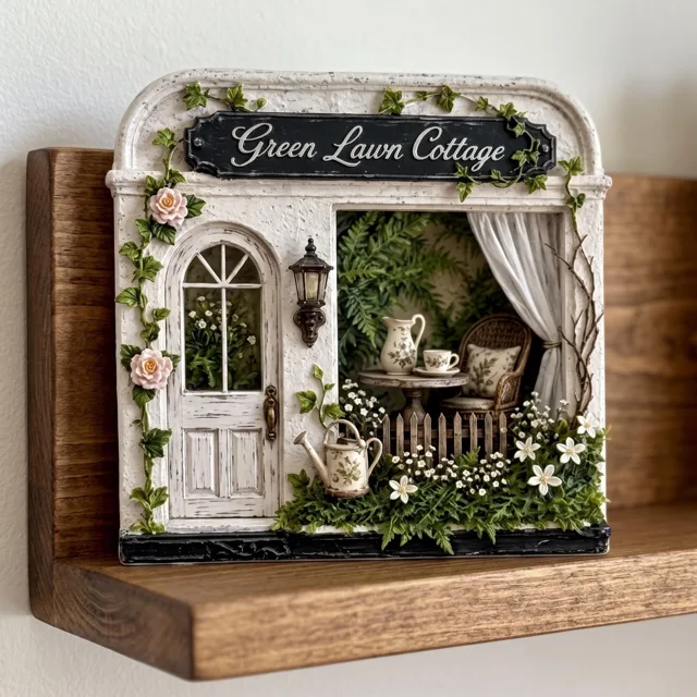 Refrigerator Magnet: 3D Vintage Cottage Door Scene — product photo 7