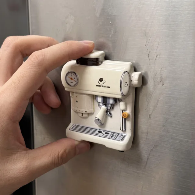 Espresso Machine Fridge Magnet: 3D Resin Miniature Coffee Maker Decor — product photo 7