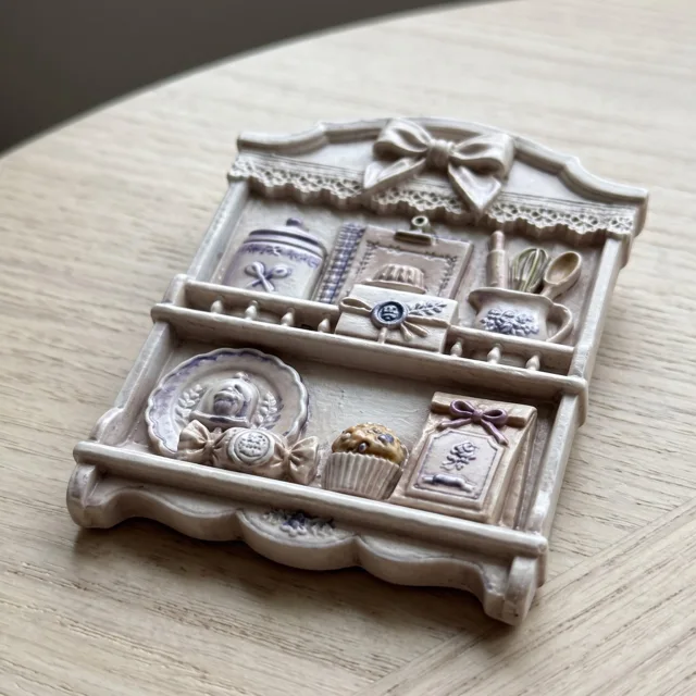 3D Kitchen Hutch Refrigerator Magnet: Resin Miniature Baking Cabinet Decor — product photo 7