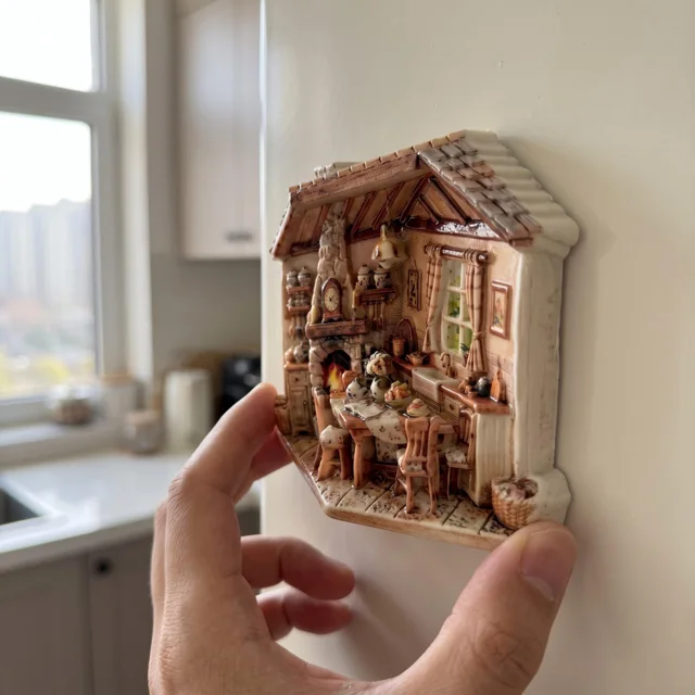 Kitchen Scene Fridge Magnet, 3D Relief Resin Refrigerator Decor — product photo 10