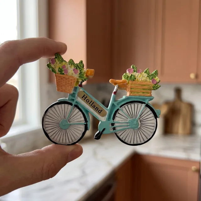 Bicycle Fridge Magnet: Floral Resin Bike Decor for Refrigerator and Home — product photo 9
